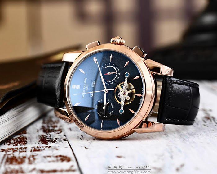 百達翡麗PATEK PHILPPE 全自動機械機芯 316精鋼表殼 進口小牛皮錶帶 男士腕表  wssb3779